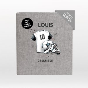 Zeugnismappe, Zeugnisordner, Geschenk personalisiert, Zeugnisse, Schulkind, Schulanfang, Junge Mädchen Fußballspieler, Fußball, 401060