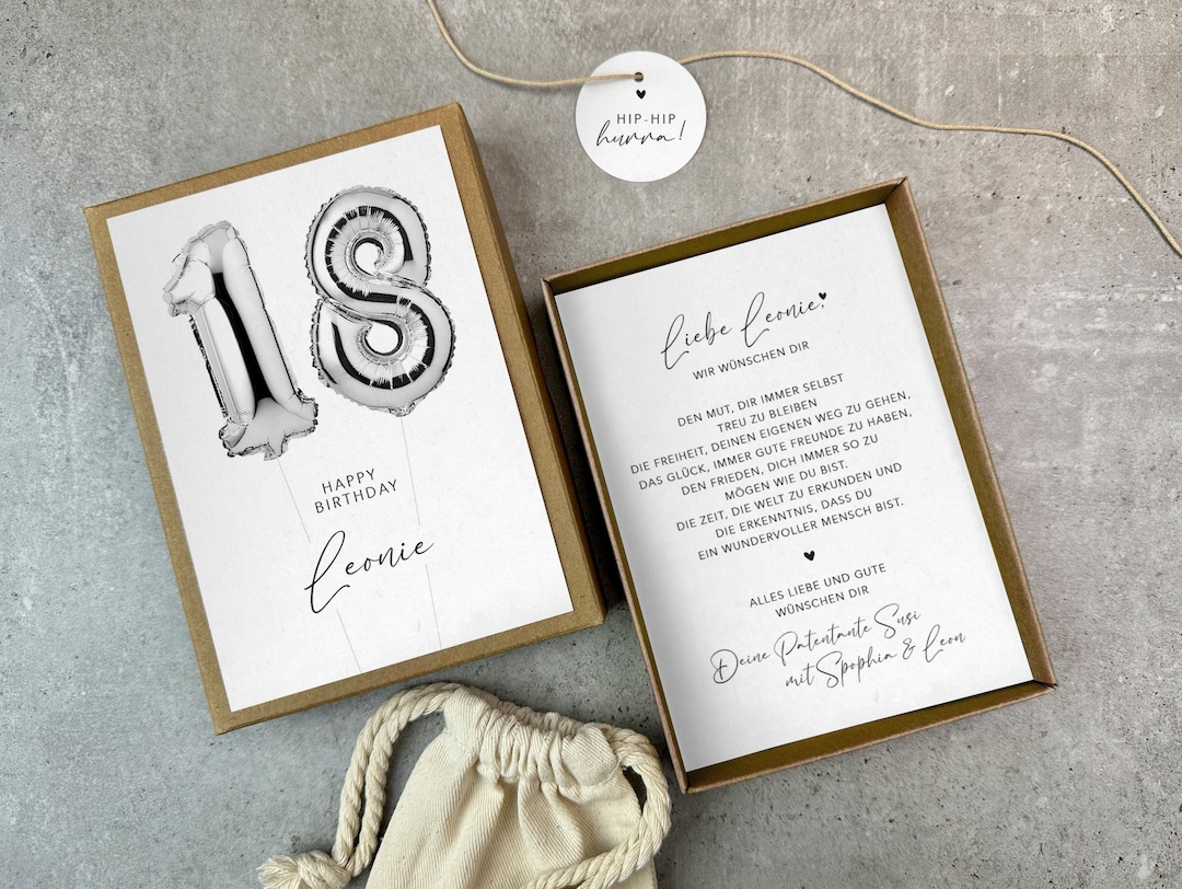 Geschenkschachtel HAPPY BIRTHDAY Geldgeschenk Geburtstag 18 20 30 40 50