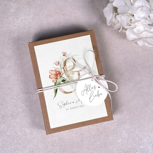 Geschenkschachtel HOPE Geschenkbox Geschenk zur Hochzeit Geldgeschenk personalisiert mit Namen, Baumwollsäckchen Anhänger Bild 2