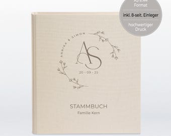 Stammbuch, hochwertige Verarbeitung, Familienstammbuch, Stammbuch der Familie, A4, A5, Ordner, Schraubmappe, Register, Leinen, beige, 407018