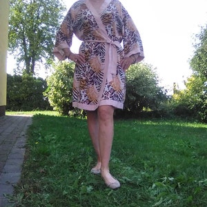 Zebra print kimono robe 100% Viscose Kimono Beach robe cape Bridesmaid robes minimalist wedding Nightwear robe-kimono for women Size: L/XL.