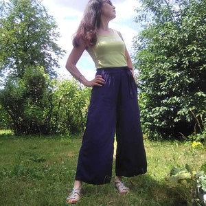 Culottes Culottes blu scuro per le donne Ladies culottes di viscosa Regalo personalizzato per le donne Regalo personalizzato per la ragazza Regalo per la sua taglia L