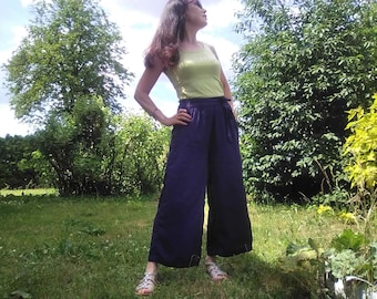 Culottes Culottes bleu foncé pour femmes Mesdames culottes de viscose Cadeau personnalisé pour femme Cadeau personnalisé pour fille Cadeau pour sa taille L