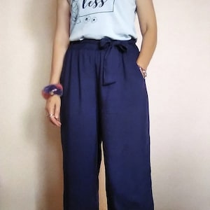 Culottes in viscosa blu scuro da donna Regalo personalizzato per ragazza Regalo personalizzato per donna Regalo di Natale personalizzato per lei Taglia &quot;M&quot;.