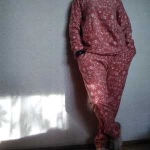 Fleece pajamas for women Set of 2: blouse and pants Personalized gift for her Birthday gift for Mom Gift for daughter Gift for kids Size M.