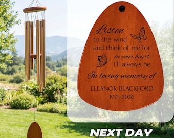 Memorial Wind Chime Gift, Personalized Wind Chime Listen to the Wind, Sympathy Wind Chime, Bereavement Gift, Gifts Loss Of Loved