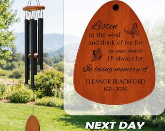 Personalized Memorial Wind Chime, Sympathy Gift, Bereavement Gift, Loss of Loved One Memorial