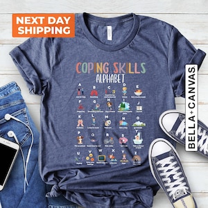 Coping Skills Alphabet Teacher Shirt, School Counselor Shirt, Teacher Shirt Gift, Psychologist Shirt, Social Worker Shirt, Therapist Shirt