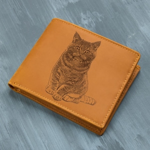 Personalized Engraved Men&#39;s Photo Wallet, Leather Wallet For Him, Gifts For Husband, Picture Wallet, Fathers Day Gifts, Gifts For Dad,