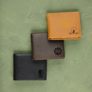 Cartera personalizada, regalos para el Día del Padre, regalo para papá, cartera grabada, cartera para hombre, cartera para padrinos de boda, cartera personalizada, regalo para novio