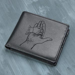 Cartera con foto grabada personalizada para hombre, cartera de cuero para él, regalos para el esposo, cartera con foto, regalos para el día del padre, regalos para papá