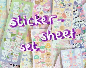 cute sticker sheet set kawaii animals aesthetic journalling scrab booking korean stationery school vintage anime decoration