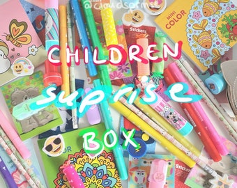 NEW | Cute schoolchild children's box with lucky stone, stationery for creative work, imagination & fun, back to school, parent gift, surprise