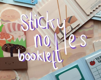 sticky notes notebook adhesive notes post-it cute pencil case cartoon motifs aesthetic kawaii organization for school university work gift