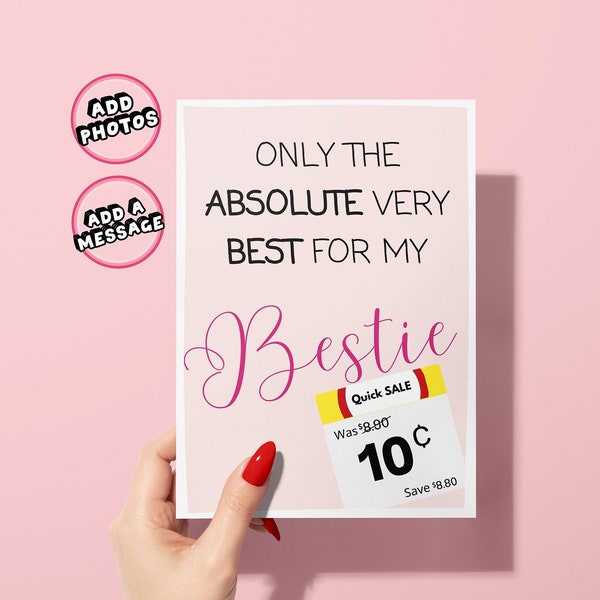 Funny Birthday Card for best friend, Bestie Friendship card, Funny Birthday Gift for her, Funny Card, Friend Card, Occasion, Sister, Rude