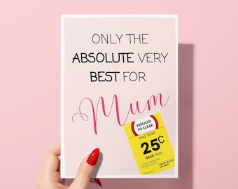 Mum Birthday Cards, Discount Joke Card for Mother, Funny Birthday Gift for her, Quirky Greeting Card, Humorous Card, Family Humour Cards