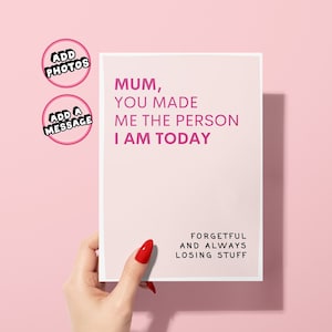 Verjaardagskaart voor mama|Grappige verjaardagskaart|Kaart van dochter, zoon|Verminderde kaart|Leuk verjaardagscadeau|Moederdagkaart|Cadeau voor stiefmoeder|Kaart voor