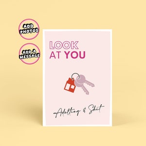 Nieuwe thuiskaart | Gepersonaliseerd nieuw huiscadeau|House Warming Card voor vriend(in) |Nieuwe avonturen|Nieuwe huiskaart|Eerste huiskaart |Gefeliciteerd nieuwe huis