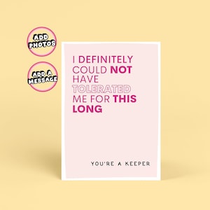 Carte drôle d'amour | Carte drôle pour petit ami ou mari | Joli cadeau d'anniversaire | Anniversaire | Carte de jeu de mots romantique | Idée cadeau humoristique | Carte sarcastique