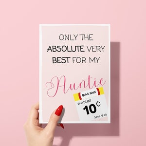 Grappige verjaardagskaart voor tante, tante's verjaardagskaart, grappig verjaardagscadeau voor haar, grappige kaart, verjaardagskaart, gelegenheid, vader, oom