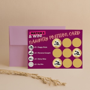 Exciting Naughty Position Scratch Card for Husband | Unique Adult Gift Card|Romantic Valentines or Birthday Surprise|Seductive Gift for Wife