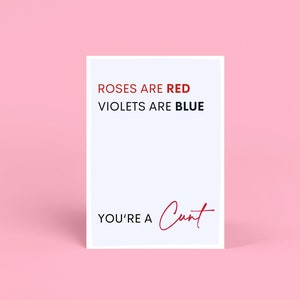 Unhöfliche Valentinskarte | Wortspiel Karte | Valentinstagskarte für Freund oder Ehemann | Geburtstagsgeschenk | Frau | A6 Karte | Lustige Geburtstagskarte