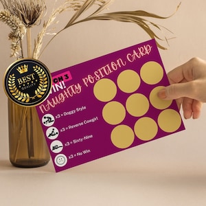 Naughty Position scratch card for husband|Naughty Gift Card|Valentines card for him|Adult Scratch Card|Birthday Gift|Sexy Gift|Wife|Fiance