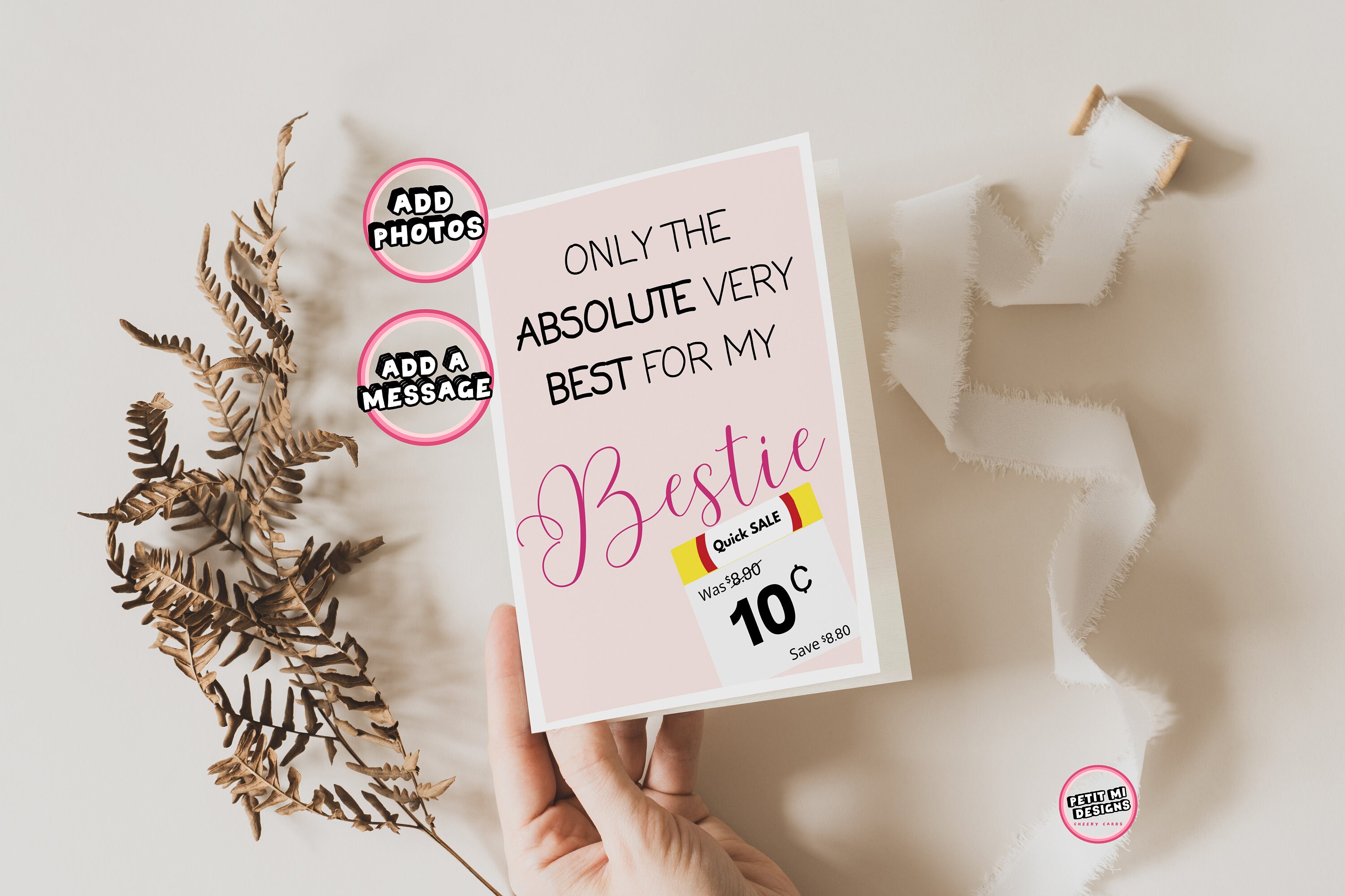 Funny Birthday Card for Best Friend, Bestie Friendship Card, Funny ...