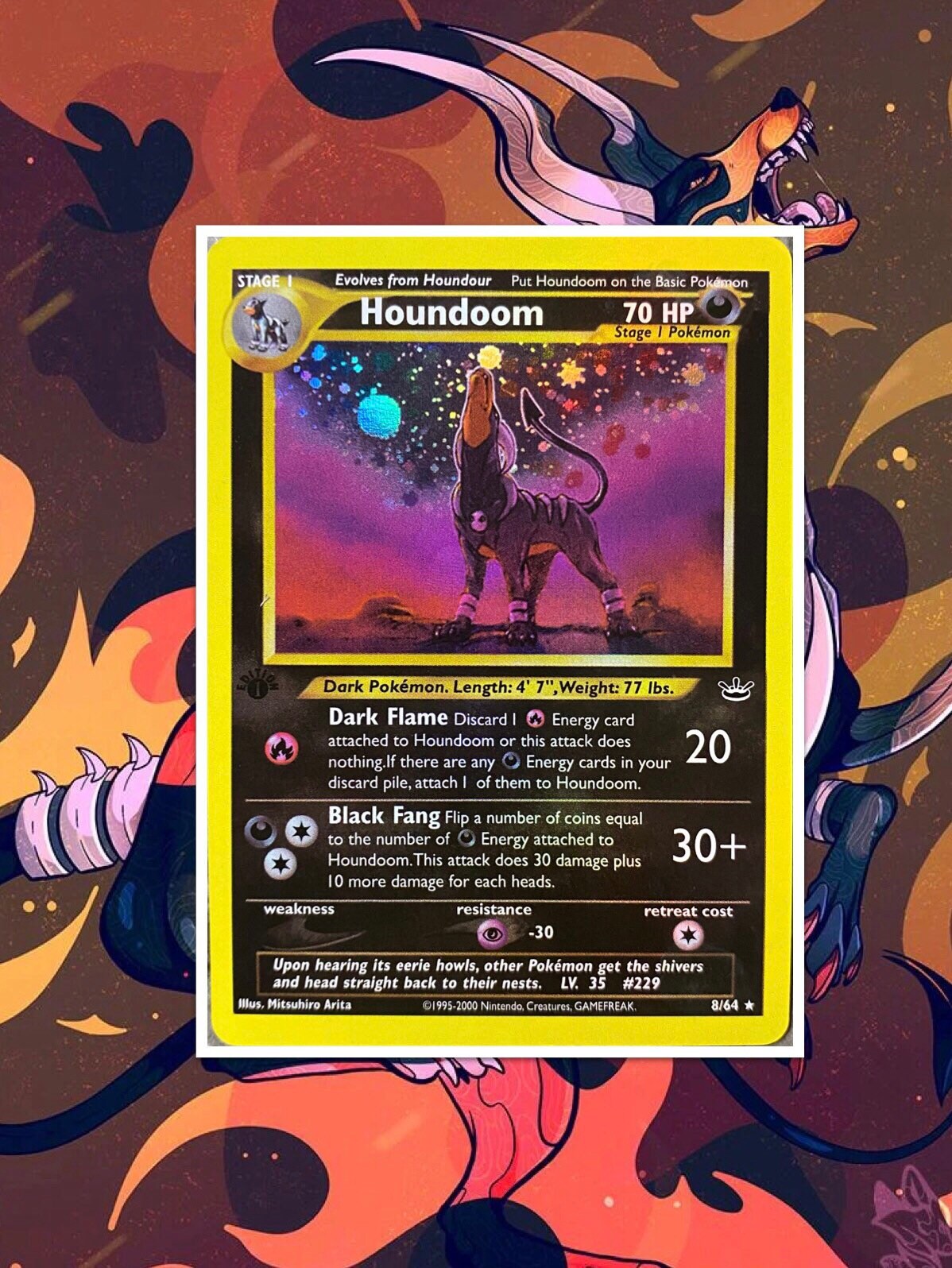 Houndoom Neo Revelations Handmade Proxy Pokemon Card - Etsy