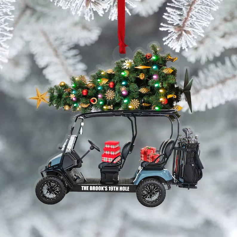 Personalized Golf Cart Ornament Golf Cart Christmas Ornament Etsy