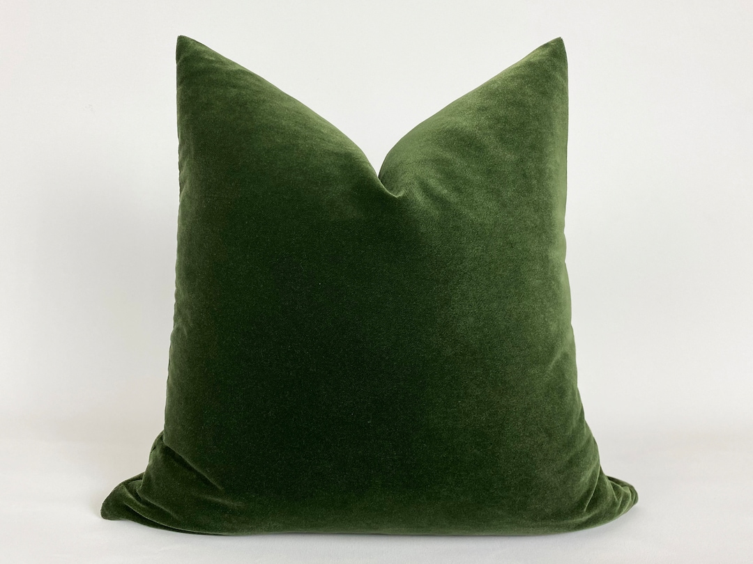 Dark Green Velvet Pillow Cover Solid Pillow Cover Green Etsy