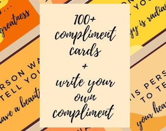 Printable Compliment Cards | Positive Notes | Printable Kindness Cards | Acts of Kindness | 100+ card BUNDLE + write your own