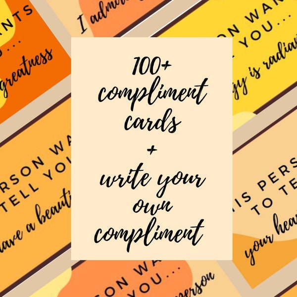 Printable Compliment Cards | Positive Notes | Printable Kindness Cards | Acts of Kindness | 100+ card BUNDLE + write your own