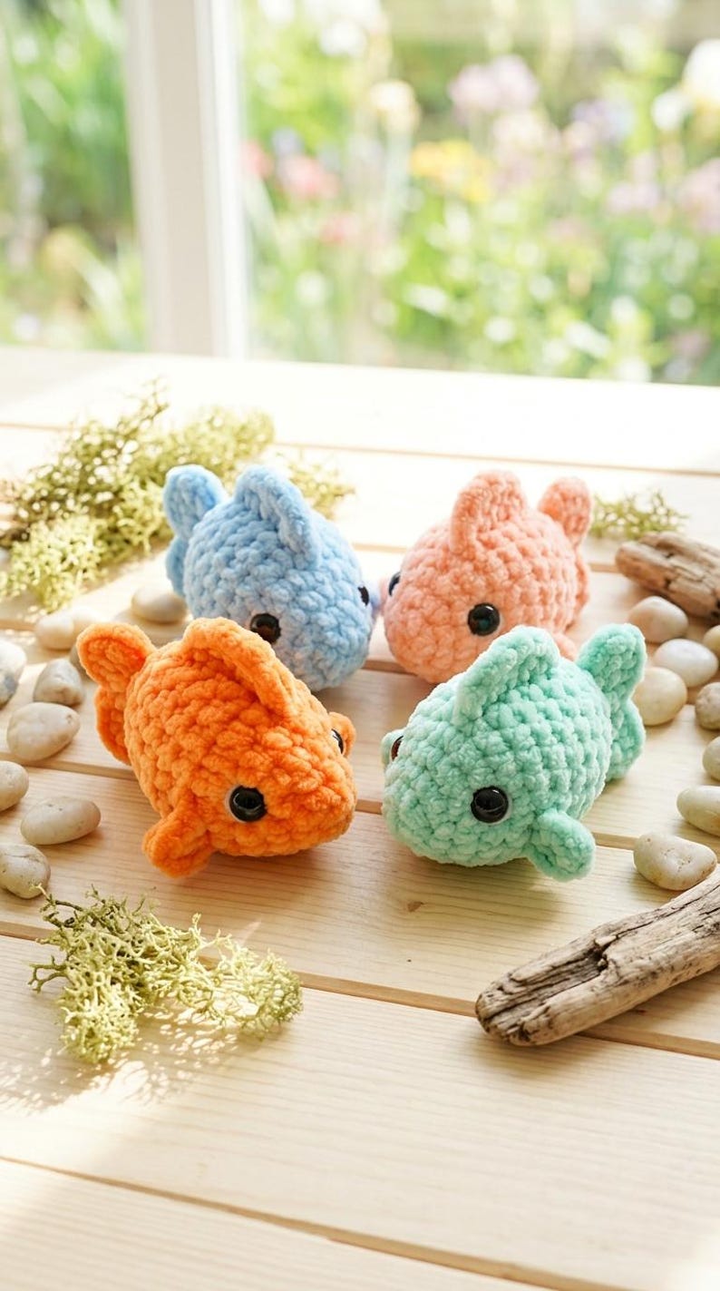Mini Fish Pattern Goldfish Crochet Pattern, No Sew Amigurumi Fish Tutorial, Cute Sea ...