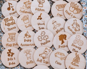 Personalised Wooden Toy Storage Tags || Playroom Storage Organisation