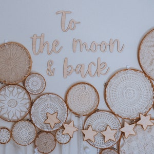 To the moon & back Timber Wall Hanging || Wall Decal || Wall Quotes || Word Cut Outs
