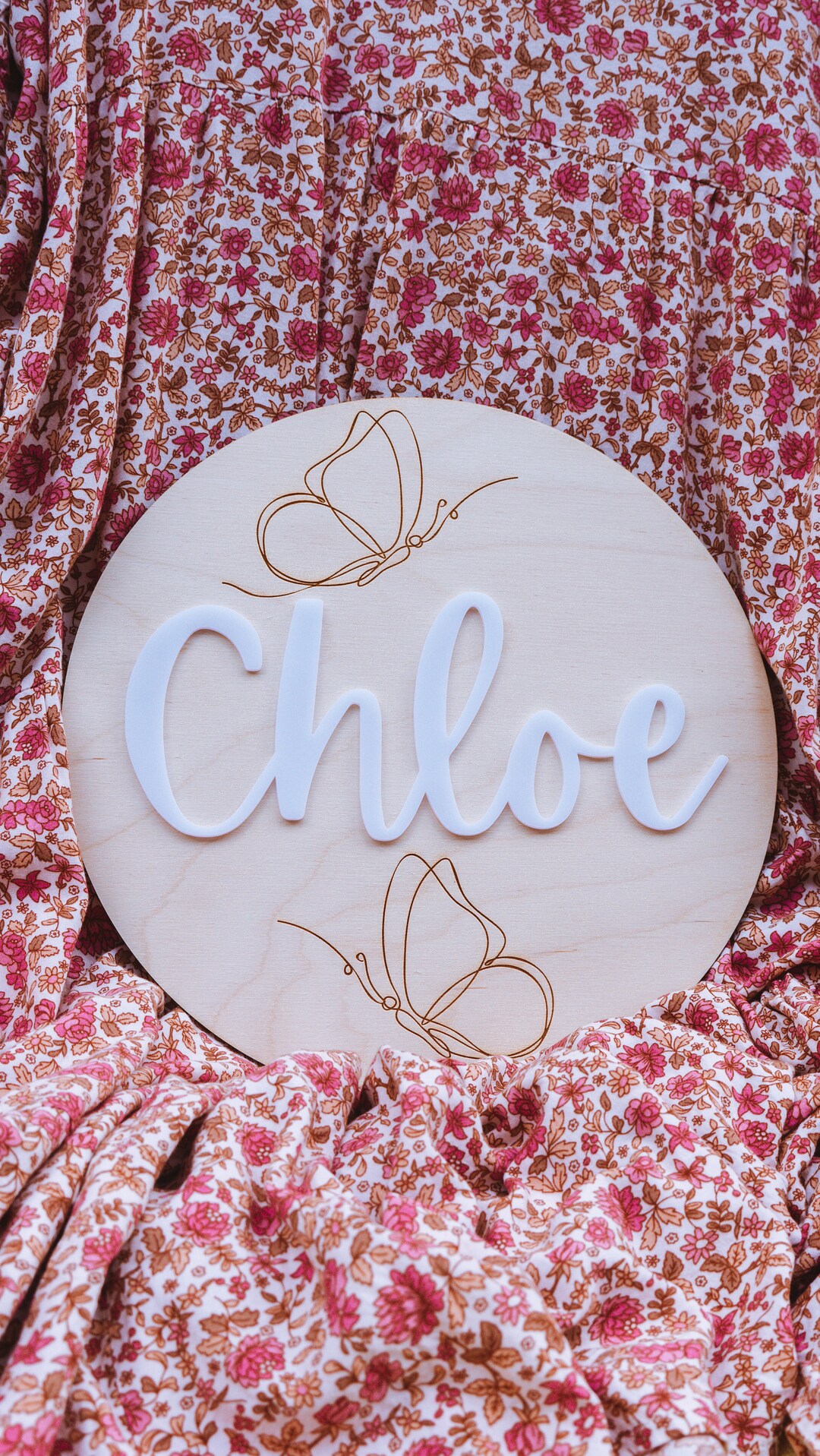 Personalised Wooden & Acrylic Butterfly Name Sign | Door Sign - Etsy