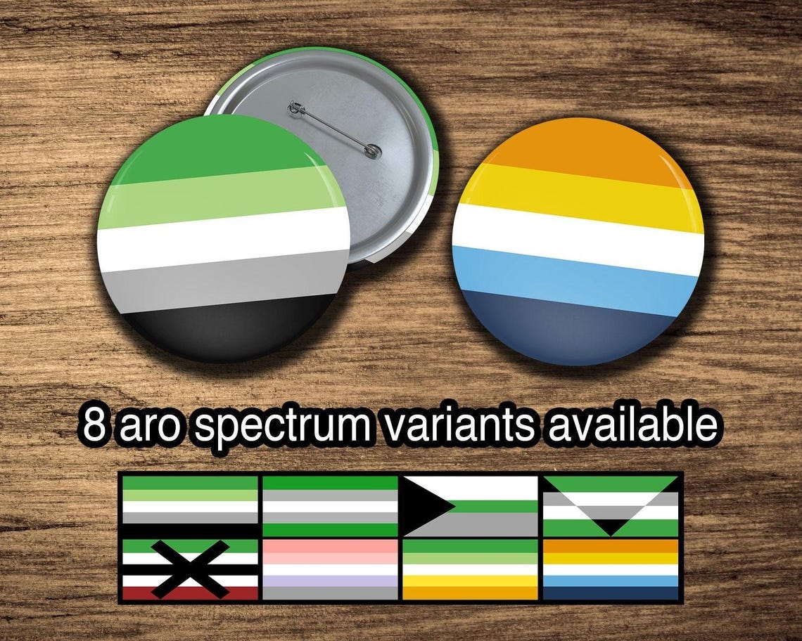 Aroflag Pin Aro Spectrum Pride Flags: Aromantic, Grey-aro, Demiromantic, Ageo ...