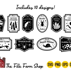 Halloween Potion Labels SVG Bundle, potions bottles svg, Witches Brew Svg, Witch Potion svg, Halloween Apothecary Labels, halloween svg