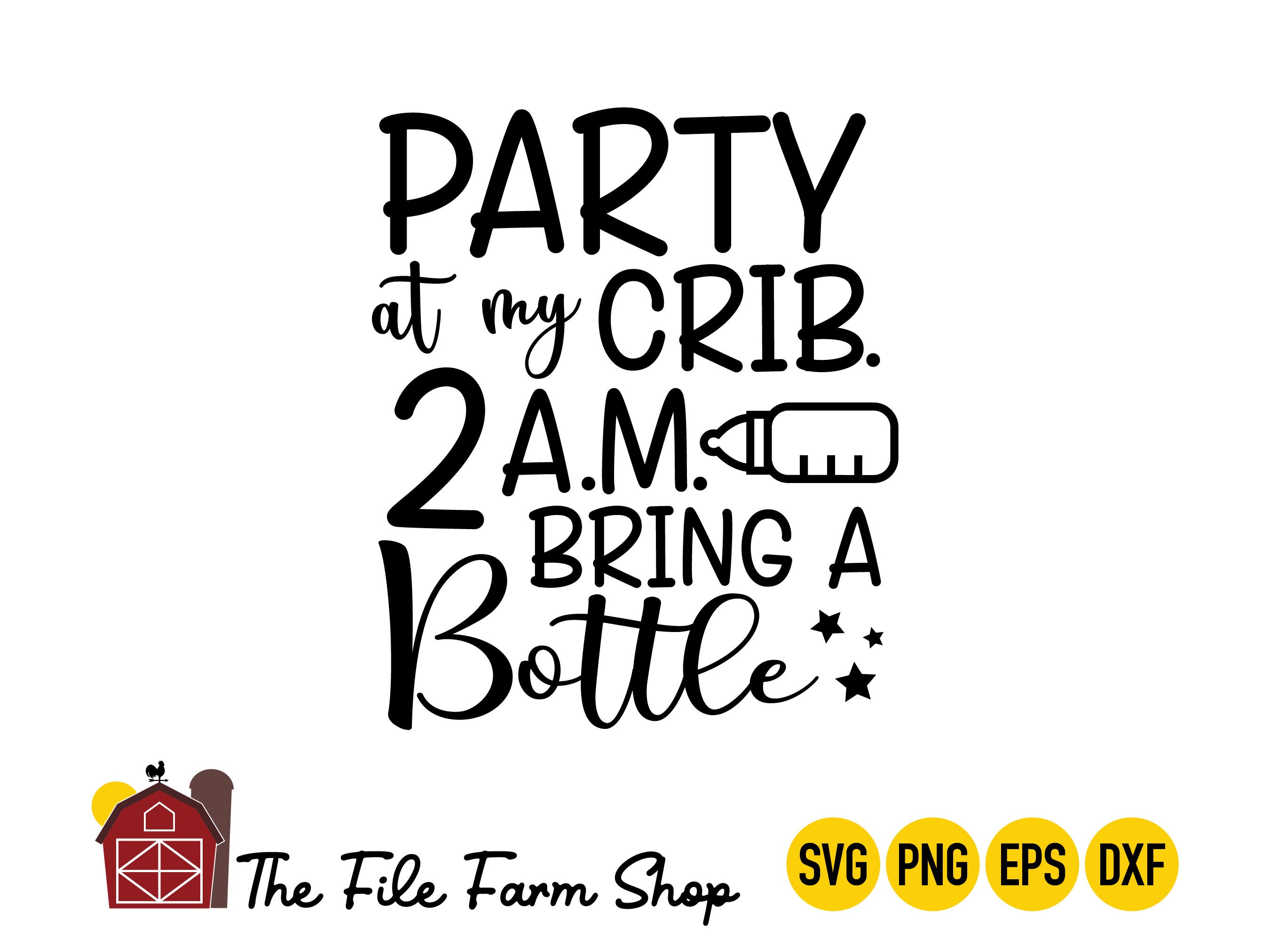 Party at My Crib SVG, Funny Baby Svg, Baby Svg, Baby Shower Svg