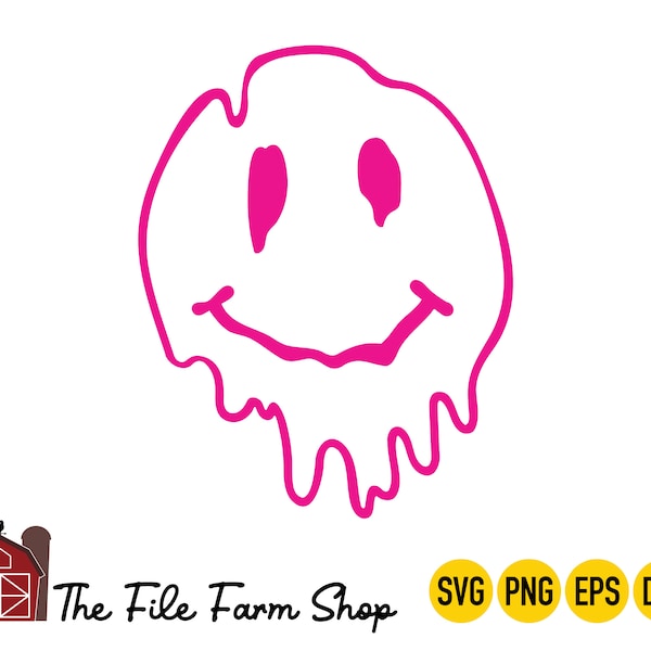Melted Smiley Face Svg - Etsy
