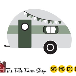 Camper Svg, Trailer Svg, Travel Trailer, RV, Camping Life, Camping Png, Camper Outline Svg, Camper Cut File, Happy Camper Svg