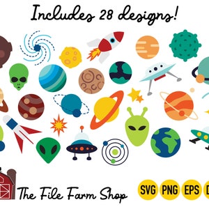 Planets SVG, Space svg, Solar System svg, UFO svg, Rocket ship svg, space shuttle svg, space bundle svg, alien svg, outer space svg