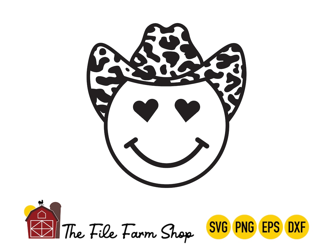 Cowboy Smiley Svg, Cowboy Hat Smiley Svg, Smiley Face Svg, Howdy Svg