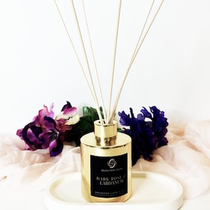 Dark Rose + Labdanum Scented Reed Diffuser | 5 oz Reed Diffuser | Vegan
