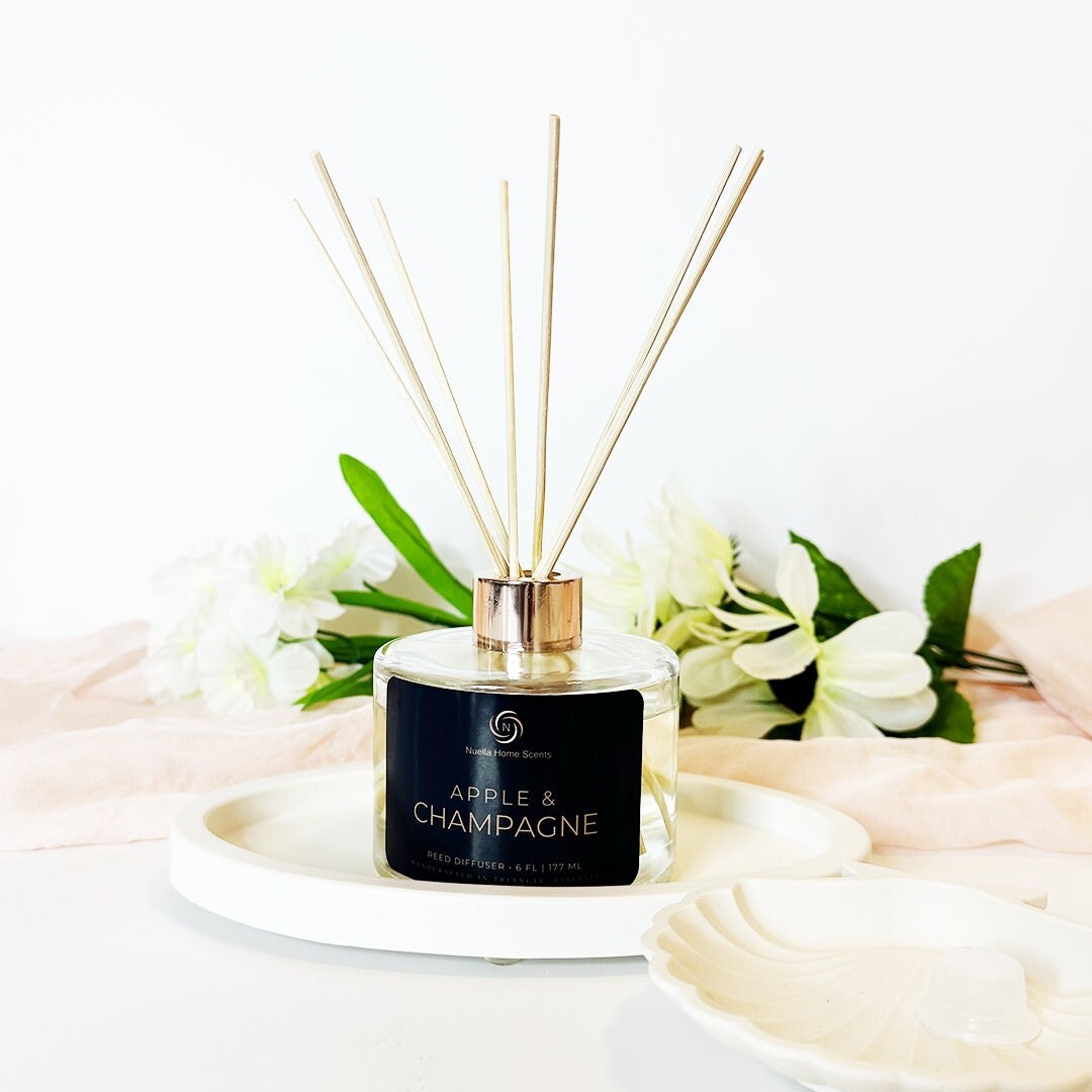 Apple + Champagne Scented Reed Diffuser: All-natural Home Fragrance - Etsy