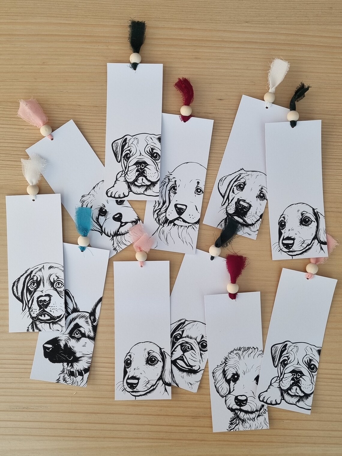 Minimalist Black and White Outline Dog Bookmark for Pet Mum Dad Parent ...