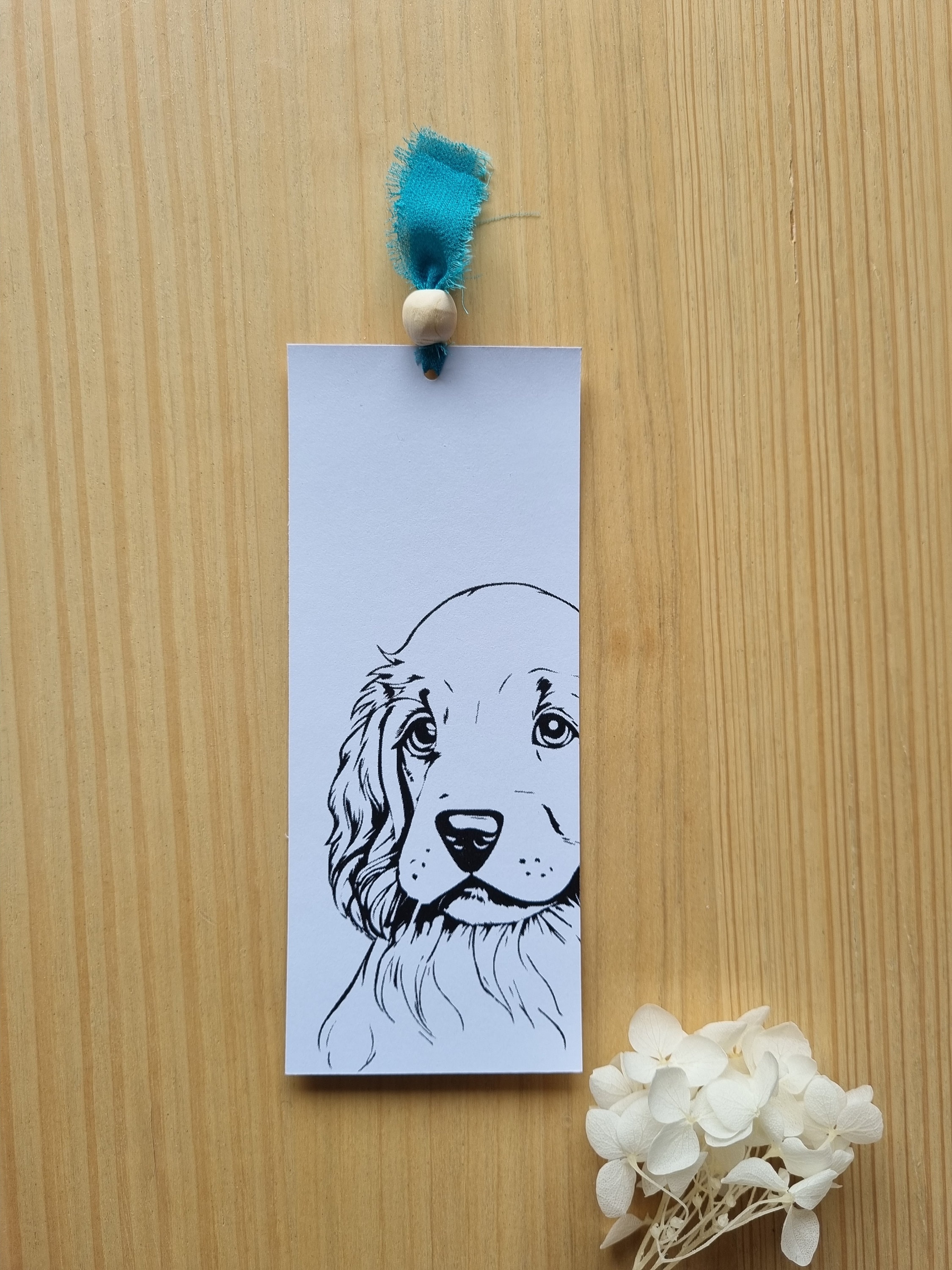 Minimalist Black and White Outline Dog Bookmark for Pet Mum Dad Parent ...