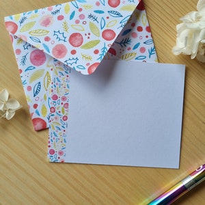Mini note card and envelope gift set - red version