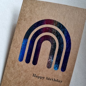 Rainbow foil birthday card